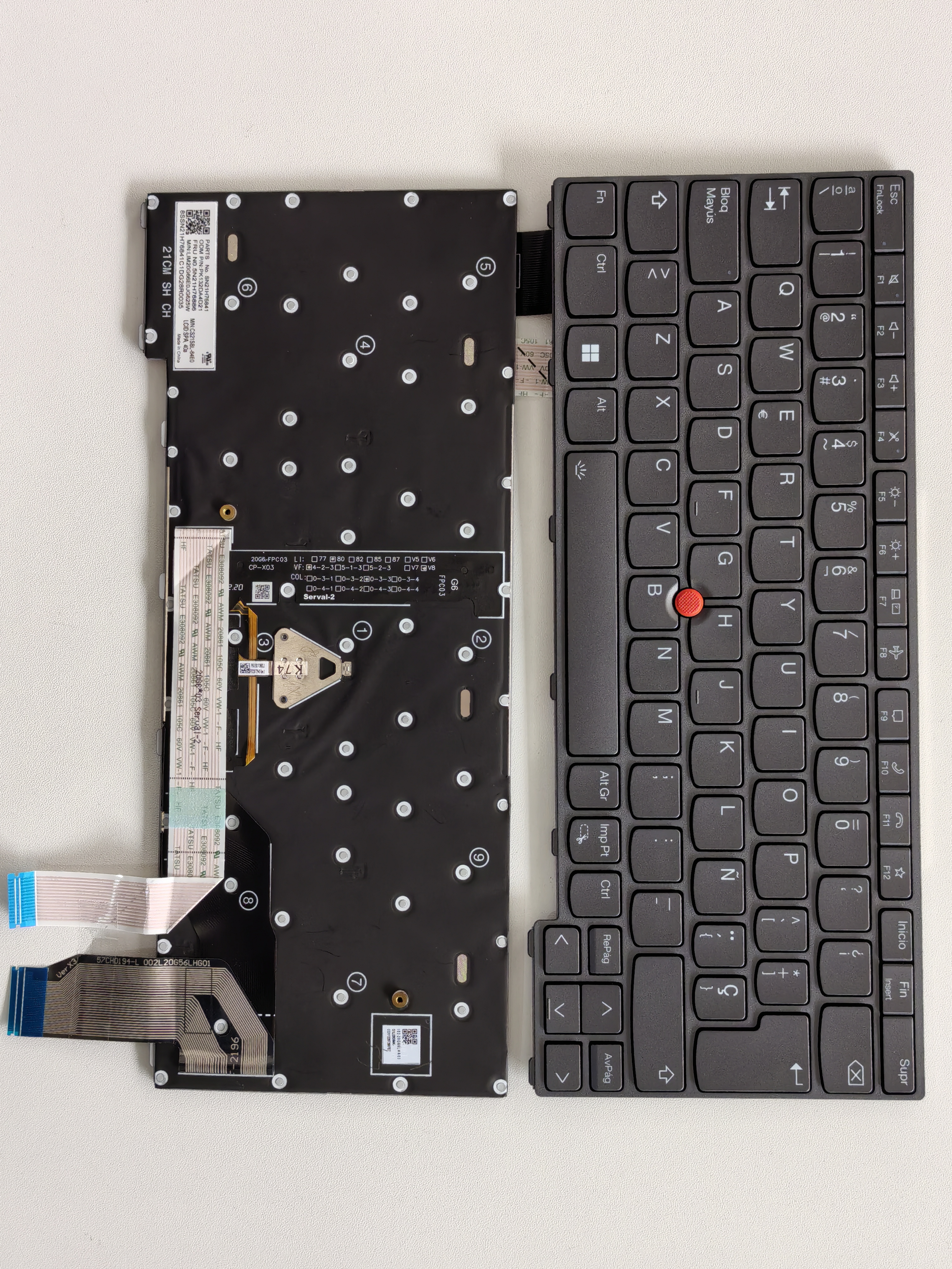 Picture of New Replacement Laptop Keyboard For IBM X13 third generation/X13 GEN3 Grey FRAME BLACK With Point Backlit SP Layout